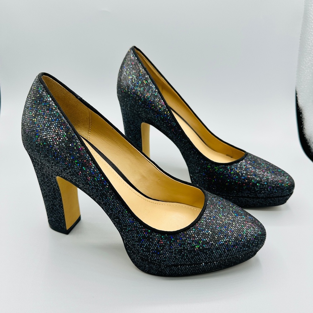 New! The Fix Black Sparkle Platform Heels